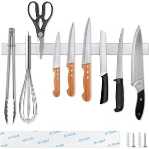 Coninx Porte Couteaux de Cuisine 40cm, Barre Aimantée porte couteaux, Barre magnétique en Inox pour Couteau cuisine, Blocs couteaux, Aimant  couteau mural, barre cuisine