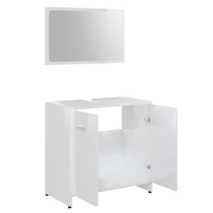 COLONNE - ARMOIRE SDB RUIDA Ensemble de meubles de bain 4 pcs Blanc brillant Aggloméré AB3056886 tout neuf VGEBY