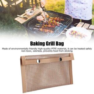 BARBECUE VERYNICE-Sac en PTFE pour barbecue sac pour barbecue antiadhésif réutilisable facile à utiliser pour le charbon de bois pain au gaz