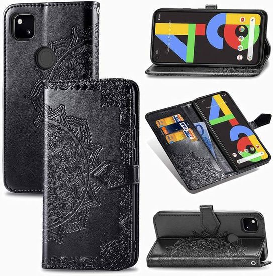 Etui en cuir véritable peau de cheval fou café pour votre Google Pixel