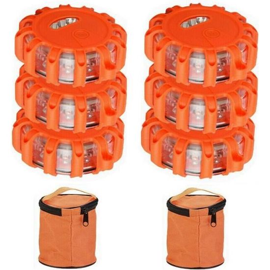 Gyrophare LED D'Urgence Magnétique - 9 Modes Clignotants, Pile AAA, Pour Voiture/Bateau | Amzpas
