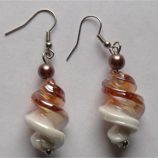Boucles D'oreilles En Verre De Murano Rouge Marbré - TRES.OR - Neuf Avec étiquettes - Livraison 48h