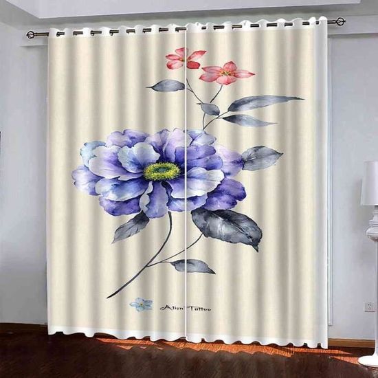 Rideaux Occultants Dégradés Bleu Et Vert - 140x145cm - 2 Panneaux - Isolation Thermique Et Phonique - Pour Chambre, Salon