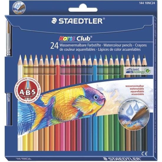 STAEDTLER 24 Crayons Aquarellables+ Pinceau