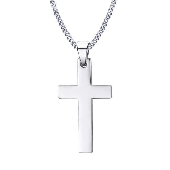 Collier Crucifix Homme U7 En Argent 925 - Pendentif Croix Jésus, Chaîne Corde 55cm | Style Vintage, Cadeau Catholique