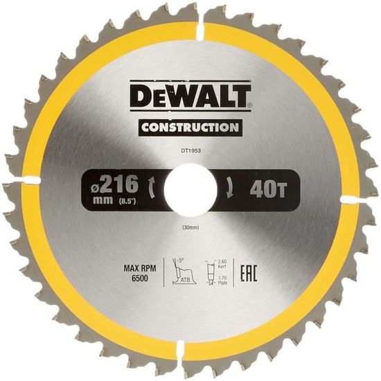 DEWALT Set De 3 Lames Scie Circulaire Stationnaire 40 Dents - DT1963-QZ
