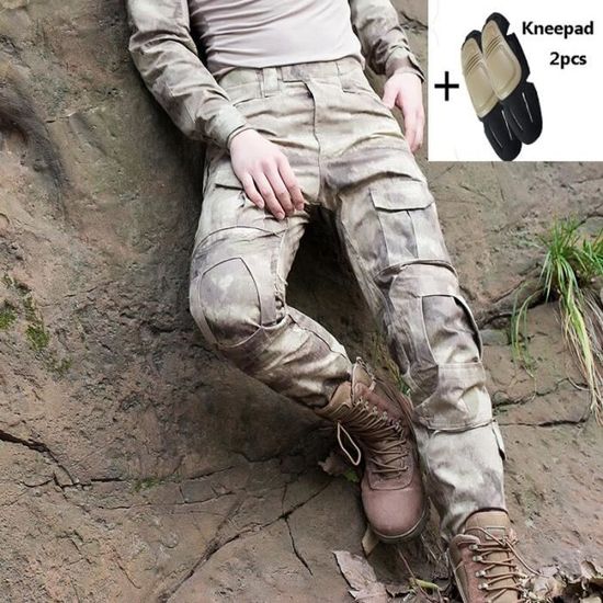 Pantalon tactique militaire avec genouilleres Pantalon Cargo de Camouflage de l39armee Pantalon grenouille pour SWAT de ruin Couleurs multiples Cdiscount Pret a Porter