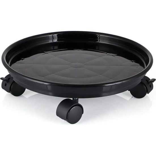 Support à Roulettes Pour Pots De Fleurs - 2 Pièces 30x60 Cm En Bois, Roues 360°, Charge 90 Kg, Intérieur/extérieur