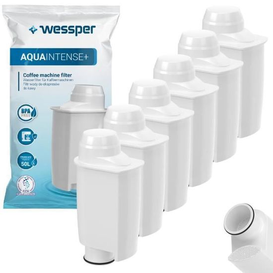4 Cartouches Filtres à Eau Wessper Pour Machines Café DeLonghi - Compatible DLSC002, SER3017 - Anti-Calcaire