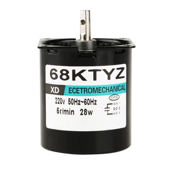 Moteur Synchrone à Engrenages 68KTYZ - 220V, 28W, 20 RPM - Pour Projets DIY, Automatisation