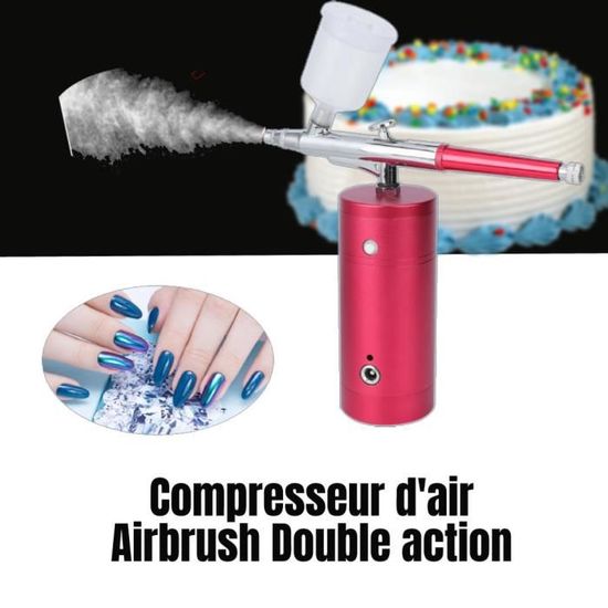 Joyeee Aérographe Portable Rechargeable Orange - Double Action Haute Précision Pour Modélisme Et Art
