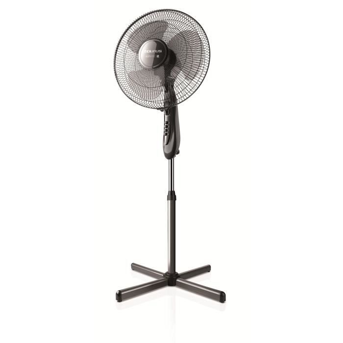 TAURUS Boreal 16C Ventilateur sur pied Ø40 cm - 45 watts - 3 vitesses - Inclinable - Noir