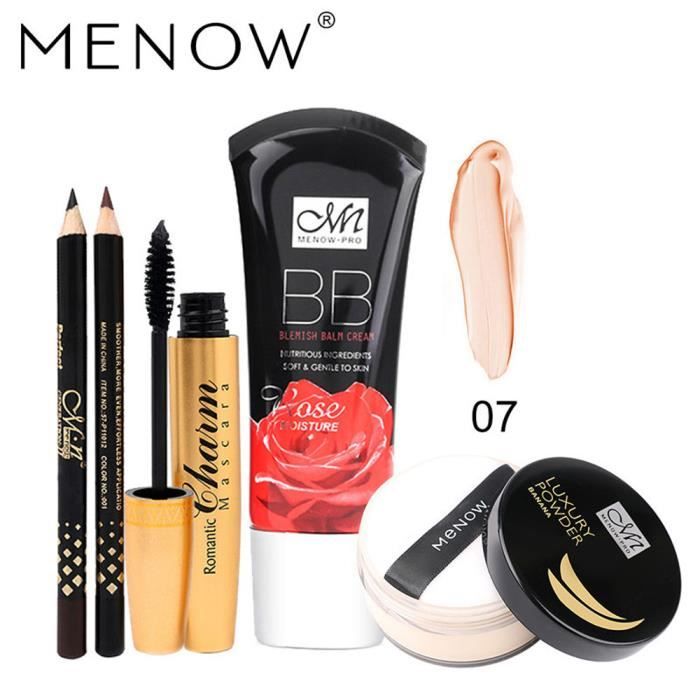 Menow Mascara Waterproof Poudre BB Crème 2Pcs Crayon à sourcils Make Up Set yingzibeki 215
