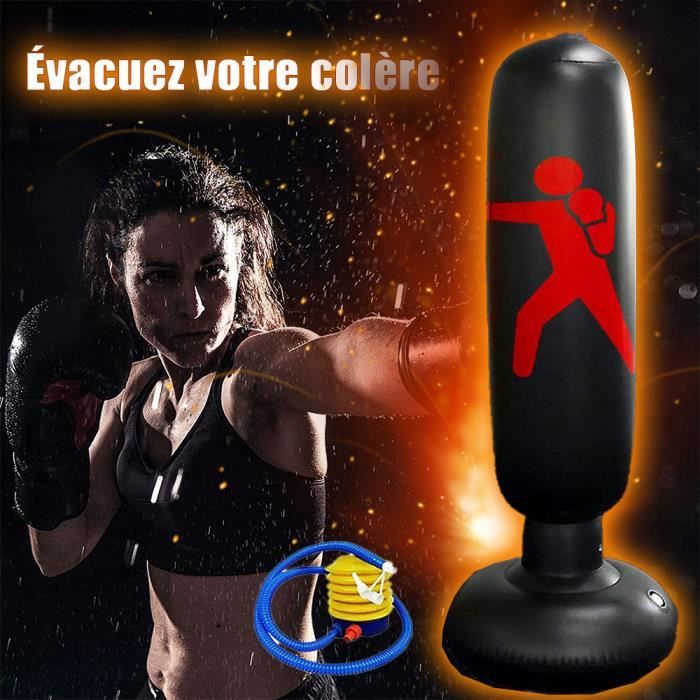 Sac de Boxe Gonflable Sac de Frappe sur Pied pour Fitness de Boxe Autoportant Tumbler Sac pour Karaté Fitness,Pompe à Ai Inclus