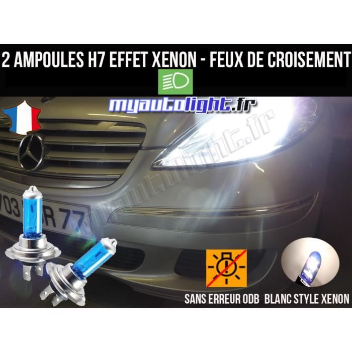 Pack ampoules H7 blanc xenon feux croisement-code pour MERCEDES CLASS A