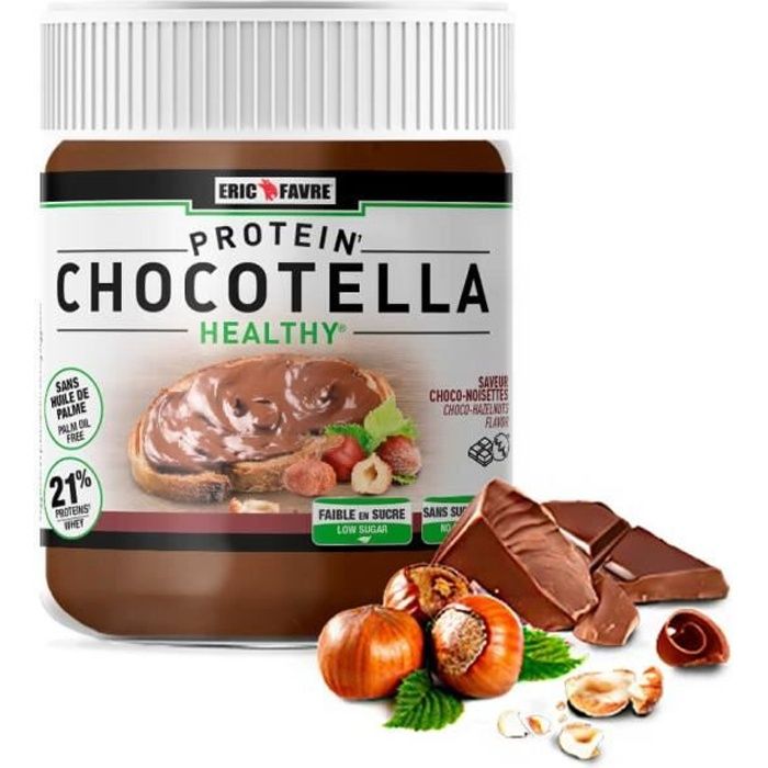 Eric Favre - Chocotella Healthy - Pâte protéinée à tartiner chocolat noisettes - Cooking - Chocolat /Noisette - 250g