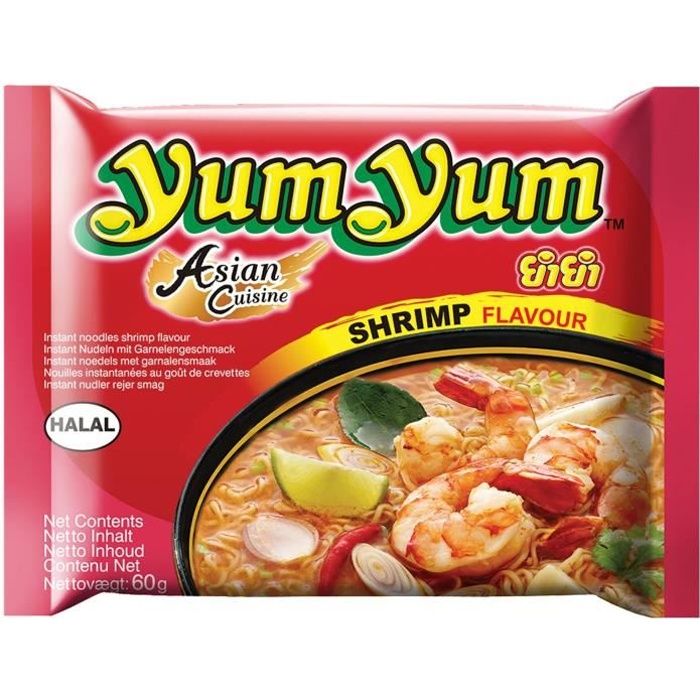Nouilles Chinoises aux Crevettes Yumyum Soupe de Nouilles Instantanées Carton de 30