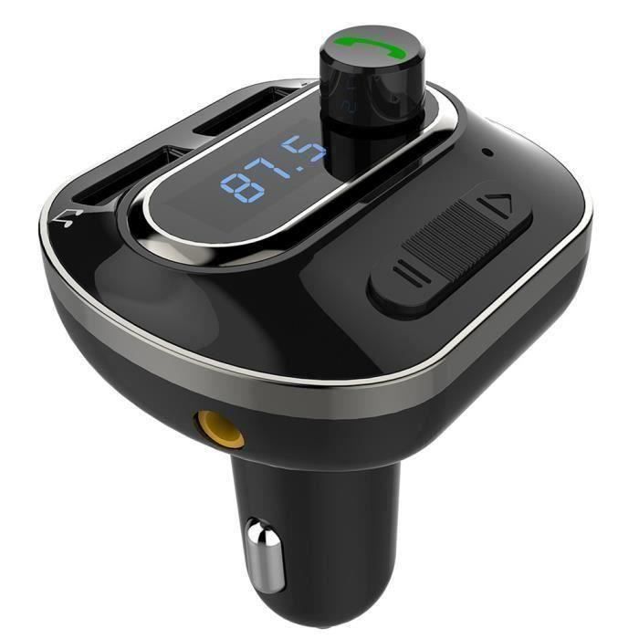 Rn Transmetteur FM Bluetooth VicTsing Kit de Voiture Mains Libres Sans Fil Chargeur USB de Voiture Noir