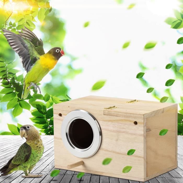 Perruche Ne st Box maison pour oiseaux nichoir bois pour tourtereaux perroquets accoupleme BU16330