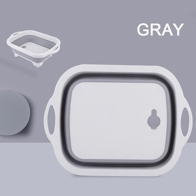 Planche à découper,Planche à découper fromage planche à découper en plastique avec porte plateaux panier à linge 2 en 1 - gray #A