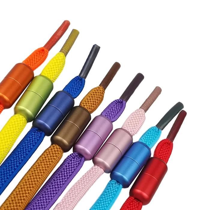 Color Metal Capsule Shoelace Enfant Adulte Lacets Élastiques Sans Attaches YU771