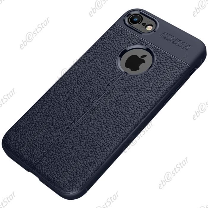 ebestStar ® pour Apple iPhone 7 (2016), iPhone 8 (2017) 4,7- Verre trempé + Etui Silicone Gel SoupleMotif Cuir Luxe Coussins d'Air
