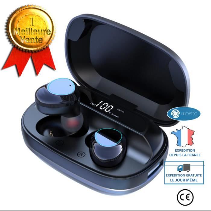 INN® Casque Bluetooth sans fil G16 Appel binaural stéréo 5.0 Affichage LED avec affichage numérique du compartiment de charge