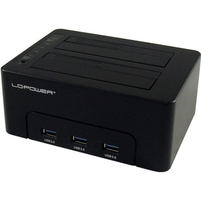 LC-Power LC-DOCK-U3-HUB, Disque dur, SSD, SATA, Série ATA II, Série ATA III, 2.5,3.5-, USB 3.0 (3.1 Gen 1) Type-B, 5 Gbit-s, Noir