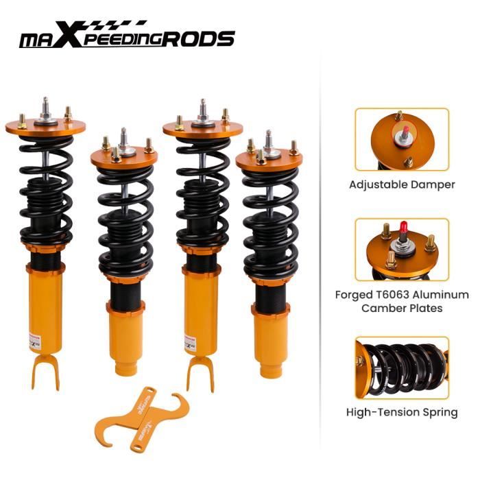MAXPEEDINGRODS Reglable Amortisseur Combinés Fileté Doré Pour Honda Accord 90-97 Acura CL