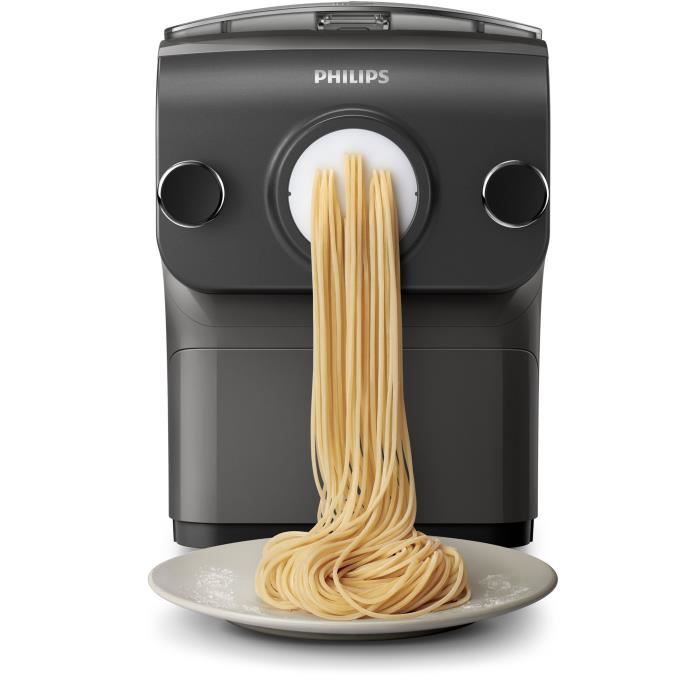 PHILIPS Machine à pâtes HR2382/15, 200W, 100% automatique avec balance, 500, 8 disques de pâtes, Nettoyage facile, Livre de recette