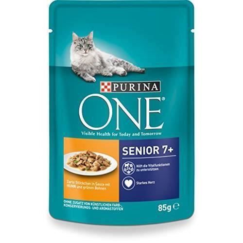 Purina ONE Lot de 24 sachets de Nourriture pour Chat Riche en vitamines et minéraux 24 x 85 g 12327581
