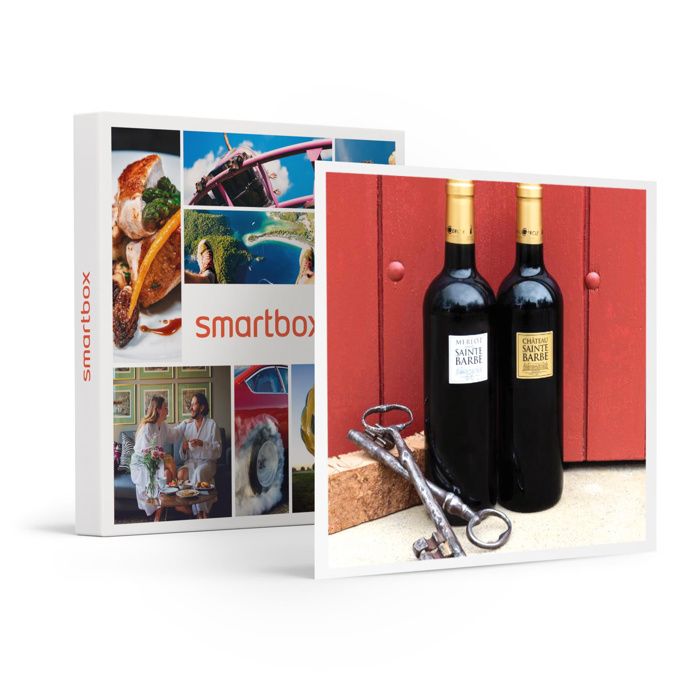 Smartbox - Coffret 2 bouteilles de bordeaux rouge du Château Sainte Barbe - Coffret Cadeau |