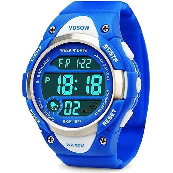 garçons Digital, montres enfants montre de sport avec alarme, extérieur, poignet montres Chronomètre pour adolescents garçons