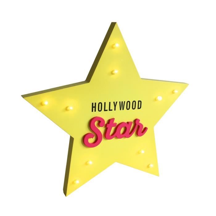 Déco lumineuse étoile HOLLYWOOD STAR Autres Jaune