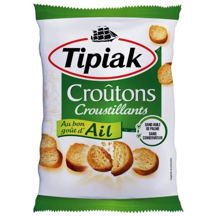 TIPIAK - Croutons Ail 90G - Lot De 4