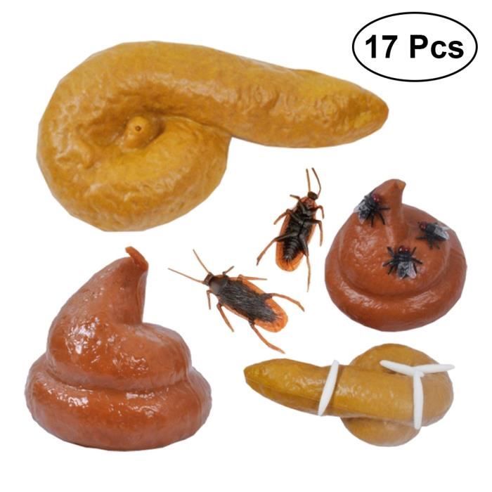 16 Pcs Jouet Hilarant Réaliste Merdes Simulation de Mouche Poo Trick Prank Mal Mauvais Parodie Jouets pour Tromper Avril STYLO 3D