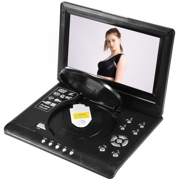 9 pouce Lecteur CD Rotatif HD LCD Vidéo FM Radio MP3 DVD Player Jeu SD USB AV cadeau enfant 25x19x4.2CM - XY FR
