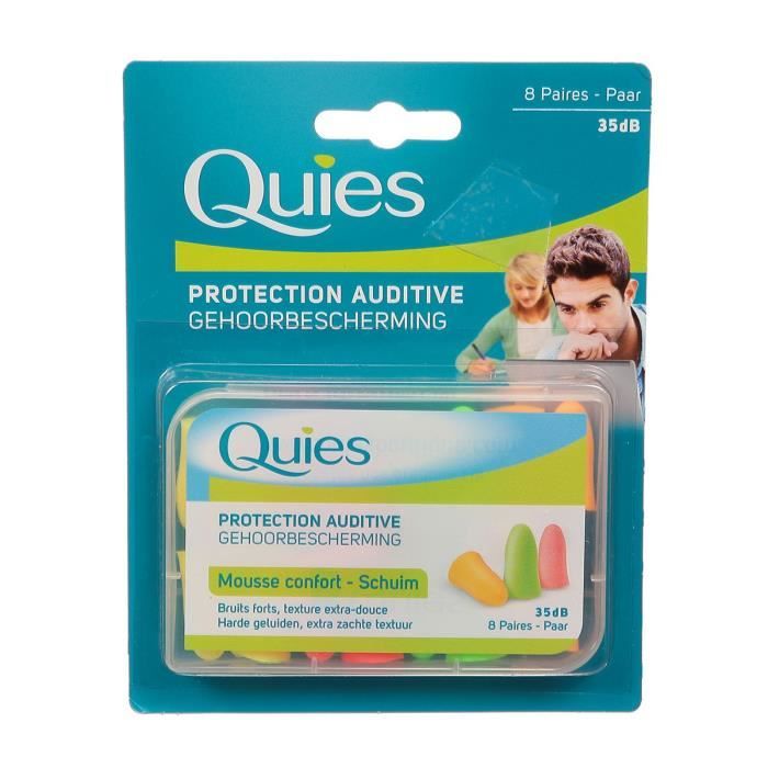 QUIES Protection auditive - Mousse confort - Fluo - 8 paires
