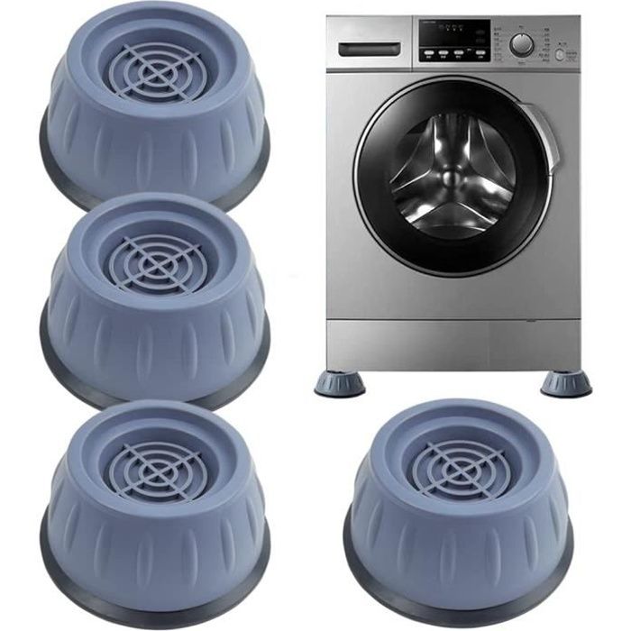 Tampon à Pied Machine à Laver, 4 Pièces Patin Anti Vibration Lave Linge Universel pour Lave-Linge et Sèche-linge