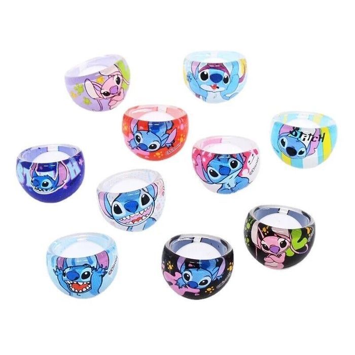Bague enfant stitch plastique 5pcs lot bijoux fantaisies lilo deguisement collection Cdiscount Bagagerie Maroquinerie