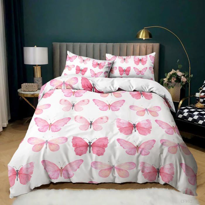 Housse Couette Avec Fermeture Éclair 155X220 Cm Papillon Housse Couette