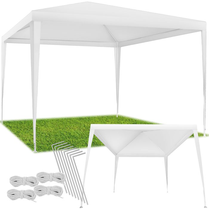 Tonnelle - TECTAKE - Pavillon FARAH emboîtable en polyéthylène et en acier 300 x 300 x 250 cm - Blanc