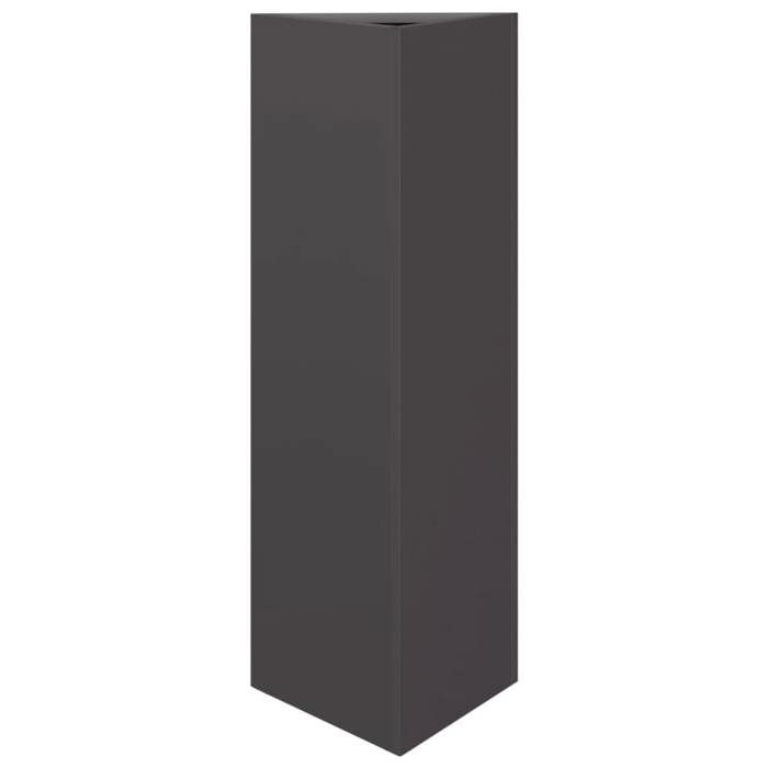 Meilleures Jardinière - SHOP - Pot de fleurs-Bac à fleurs noir triangulaire 30x26x75 cm acier SSD8946759