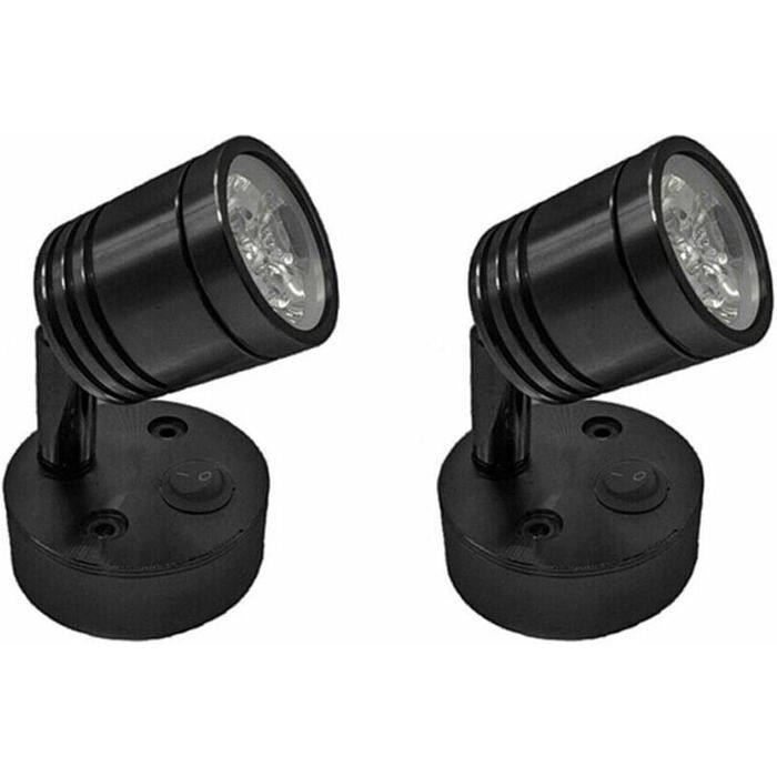 Meilleurs prix pour 2 pices 12V LED Spot Lampe de Lecture Murale Lampe de Chevet Interrupteur rglable Camping-Car Caravane cylindrique Flexible Label