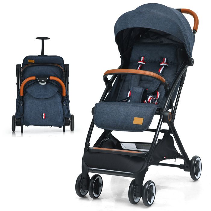 Poussette Canne Bayer Design 30102AB Pour Poupée – Pliable, Ceinture De Sécurité, Roues Doubles – Jusqu’à 46 Cm
