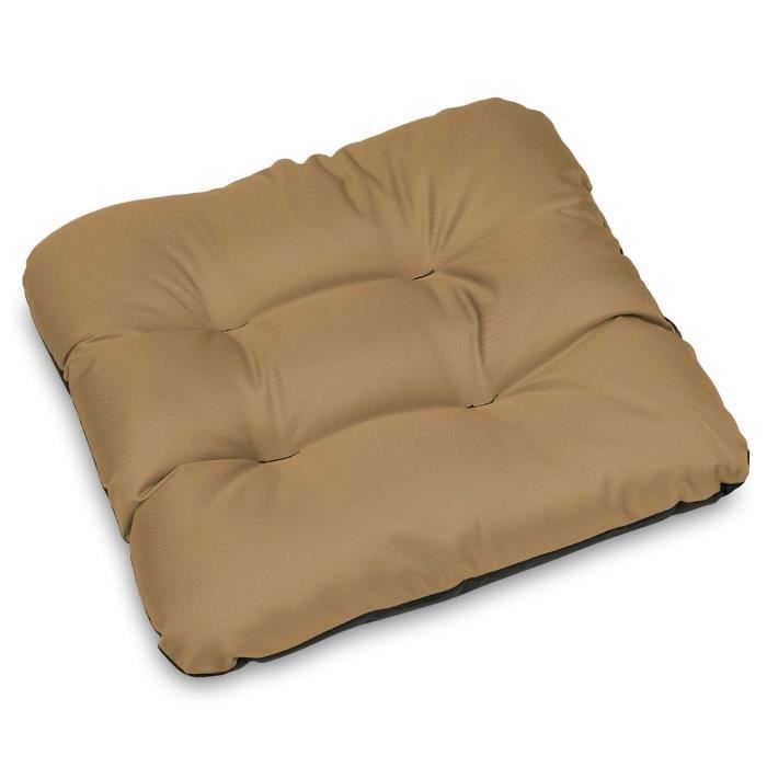 Coussin pour Chaise Siège Banc de Jardin Canapé - Lot de 6 x 45x45 cm - imperméable - Beige -