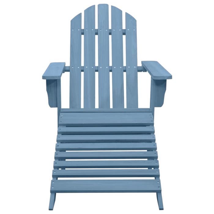 NEW 2025 Fauteuil de jardin - GKO - Anti-UV - Adirondack avec pouf bois de sapin solide bleu - size:70x147 5x88 5 cm @@4026