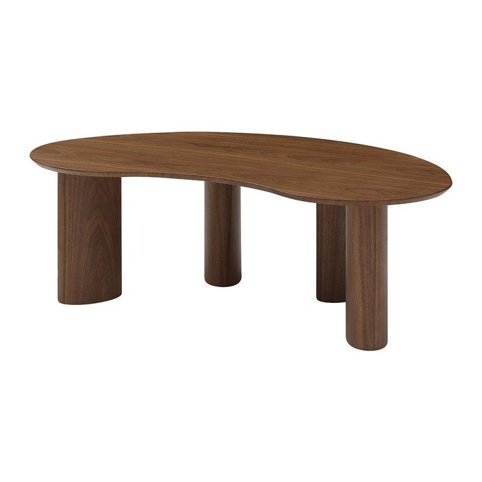 Table basse placage noyer - Naturel foncé - CALYNOR