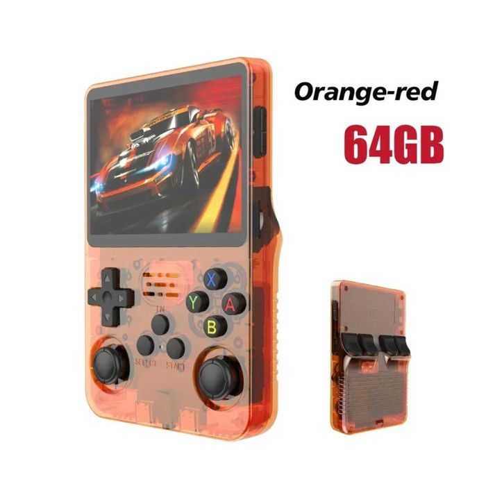 Orange 64G] Console de jeu vidéo R36S Open Source 256 go, système Linux, écran IPS de 3.5 pouc