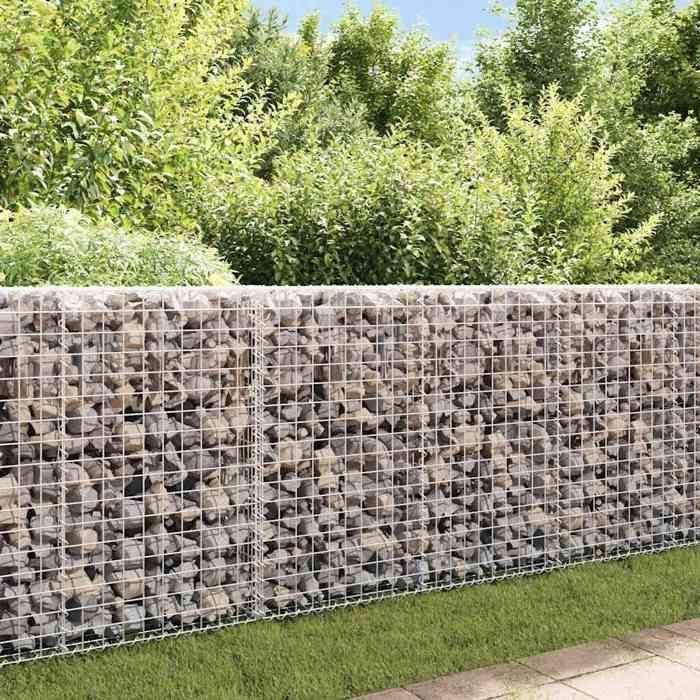 Mur à gabion avec couvercles - VIDAXL - Acier galvanisé - 200x20x85 cm - Argent - Grande capacité de charge